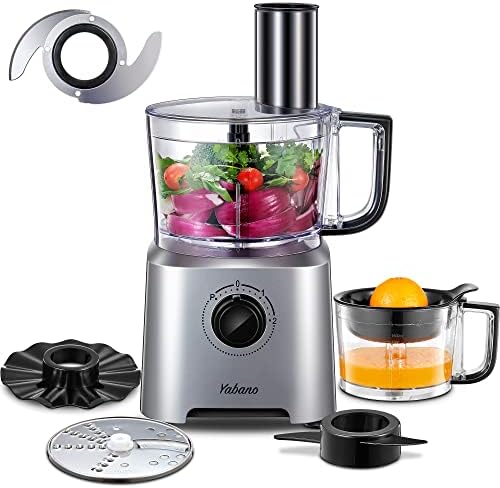 Yabano Robot Cuisine Multifonction 6 in 1, Hâche, Mixe, Tranche, Râpe, Lames Pétrin, Batteur, Compatible Lave-Vaisselle, 5 Accessoires, 2 Vitesses Réglables et Fonction Pulse, 700W Avis, Fiche Technique et Prix au Maroc