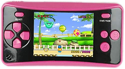 QINGSHE QS4 Console de jeux portable, console de jeux rétro jeu console 2,5 pouces LCD 182 jeux classiques, TV Output jeu vidéo portable pour parents enfants amis - Rose rouge Fiche Technique et Prix au Maroc
