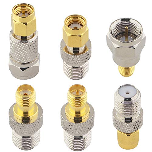 BOOBRIE 6 Pièces F à SMA/RP-SMA Kit d'Adaptateur SMA vers F Connecteur Coaxial RG6 Femelle à Femelle Adaptateur Coaxial Femelle à Mâle pour Câble d'Extension de Drone FPV d'Antenne de Radio WiFi Avis, Fiche Technique et Prix au Maroc