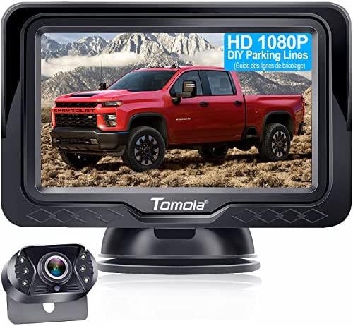 Tomoia Caméra de recul HD 1080P 4.3 '' écran Tableau de Bord Moniteur Kit système de stationnement pour Voiture Camping Camion Caravane étanche Vision Nocturne T1 Fiche Technique et Prix au Maroc