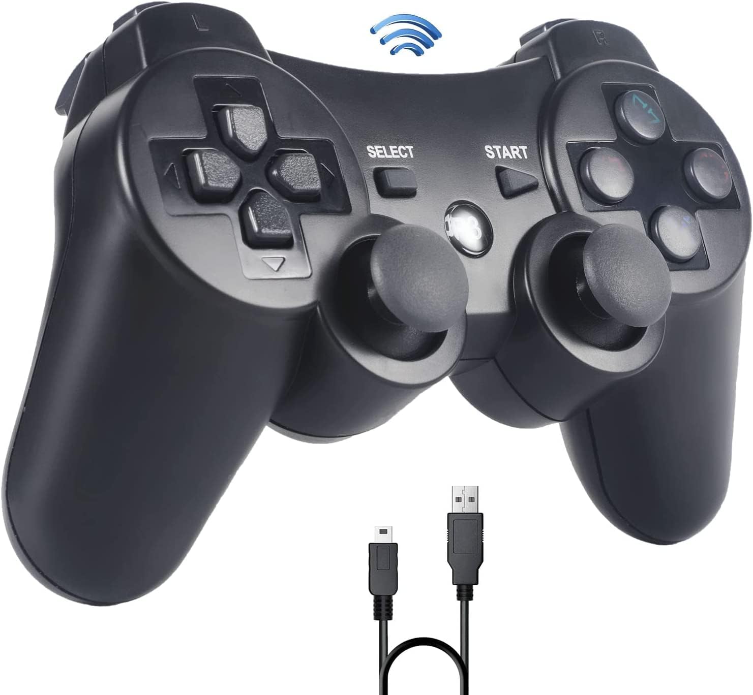 Sefitopher Manette PS3, Manette sans Compatible Fil pour Playstation 3 Bluetooth Manette avec Double Vibration Télécommande, Câble de Recharge Fiche Technique et Prix au Maroc