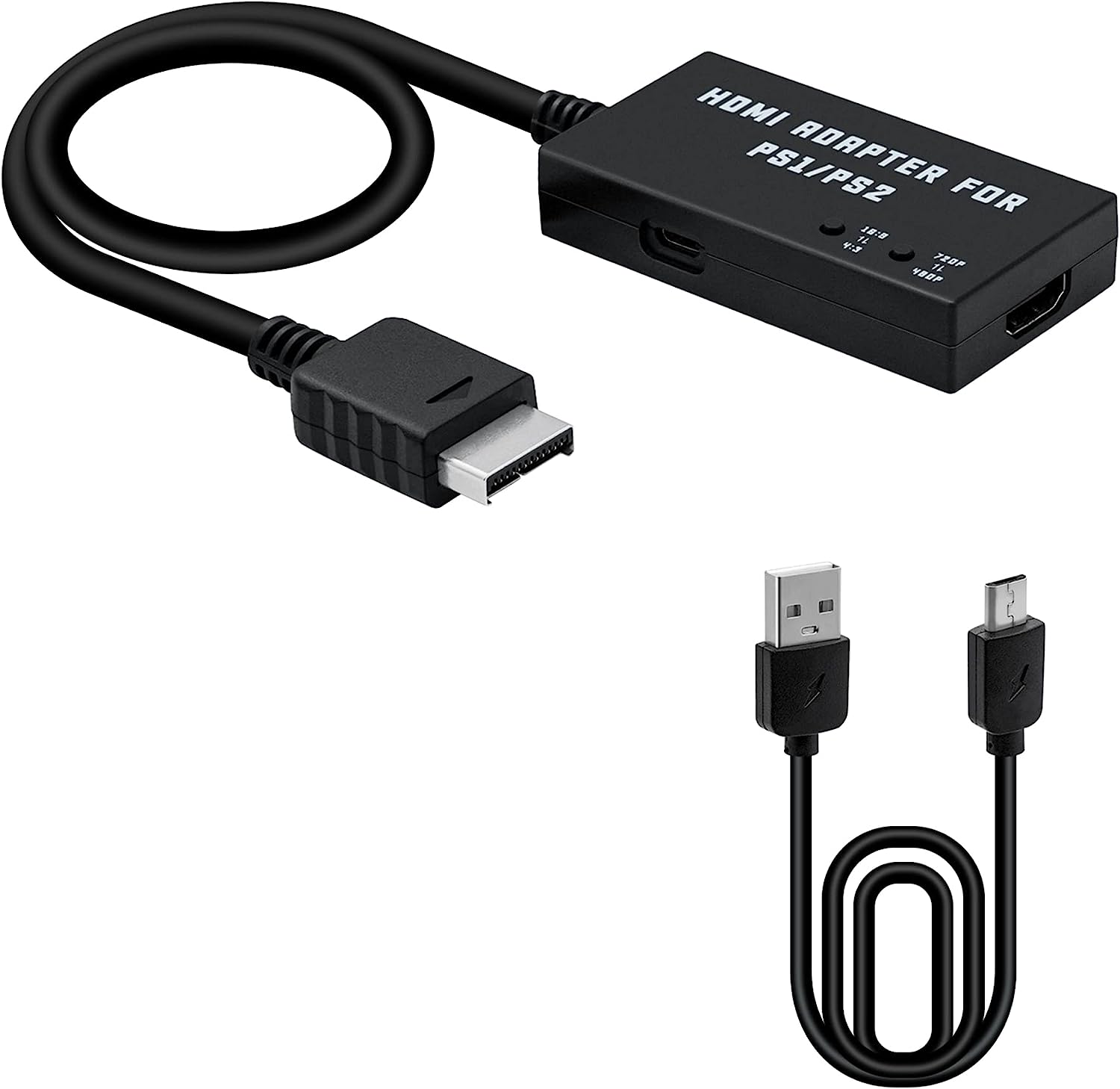Mcbazel PS1/PS2 Adaptateur HDMI HDTV Multifonctionnel Prend en Charge le Rapport d'écran 4:3/16:9 Convertisseur HDMI 480p/720p pour PS1/PS2 Fiche Technique et Prix au Maroc