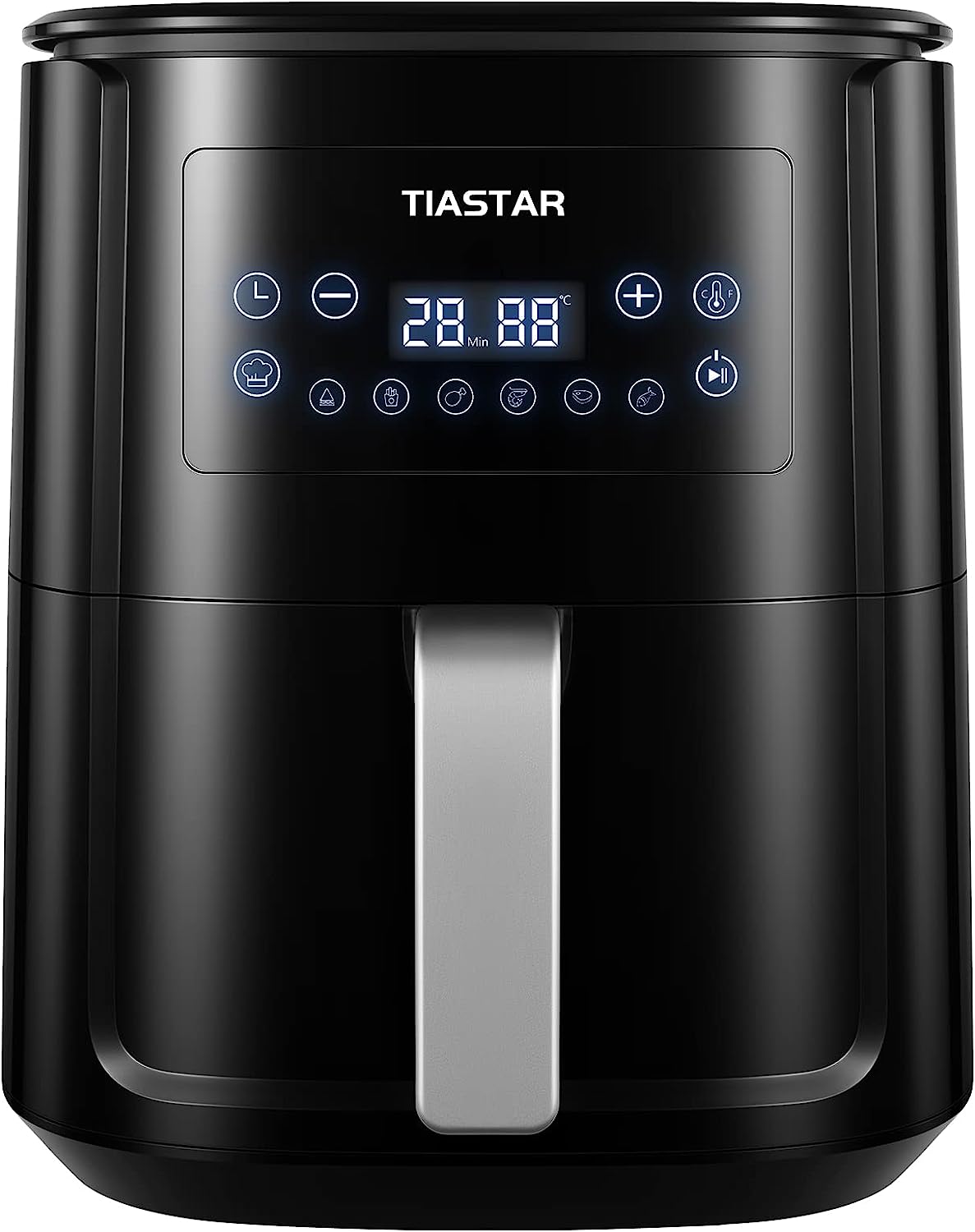 Tiastar Friteuse sans Huile à Air Chaude 5,5L, Air Fryer avec LED Écran Tactile Minuterie Température Réglable, Friteuse Air Chaud avec 6 Programmes de Cuisson Différents, Panier Antiadhésif, 1700W Avis, Fiche Technique et Prix au Maroc