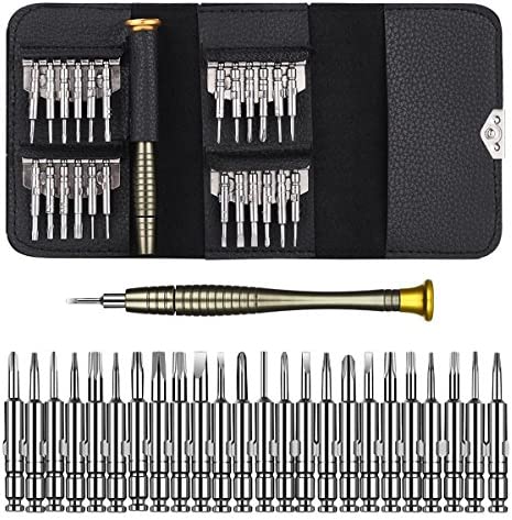 Tournevis Précision Mini 25 en 1 Kit de Tournevis Outils de Réparation pour iphone, Portable Laptop, Montre, Bijoux, Jouets, Lunettes etc Set avec étui en CuirAvis,  Fiche Technique et Prix au Maroc
