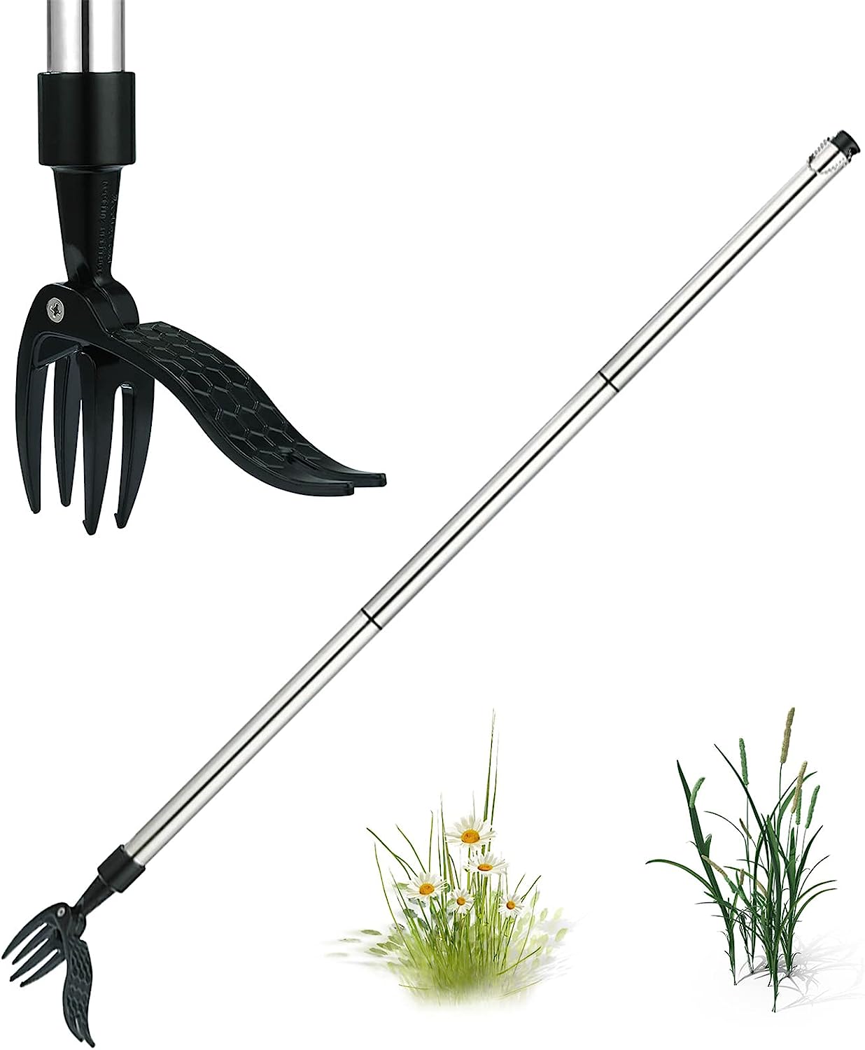 DéSherbeur Debout, Extracteur de Mauvaises Herbes, Outil de Désherbage en Acier de Désherbage Manuel à Griffes Twister, Long Manche avec 4 Griffes, Racines Outil de Jardinage pour Jardin Pelouse Avis, Fiche Technique et Prix au Maroc