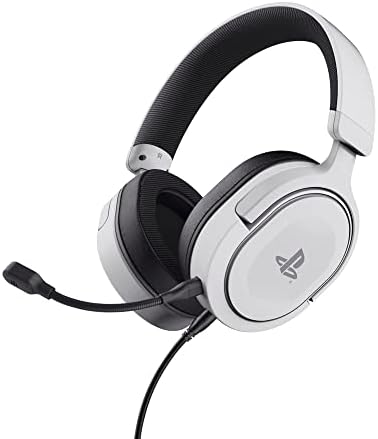 Trust Gaming GXT 498W Forta Casque PS5 Durable, Licence Officielle pour Playstation 5, Casque Gamer PS4, Arceau Réglable, Câble de 1,2 m, Casque Gaming Over Ear avec Microphone Détachable, Blanc Fiche Technique et Prix au Maroc