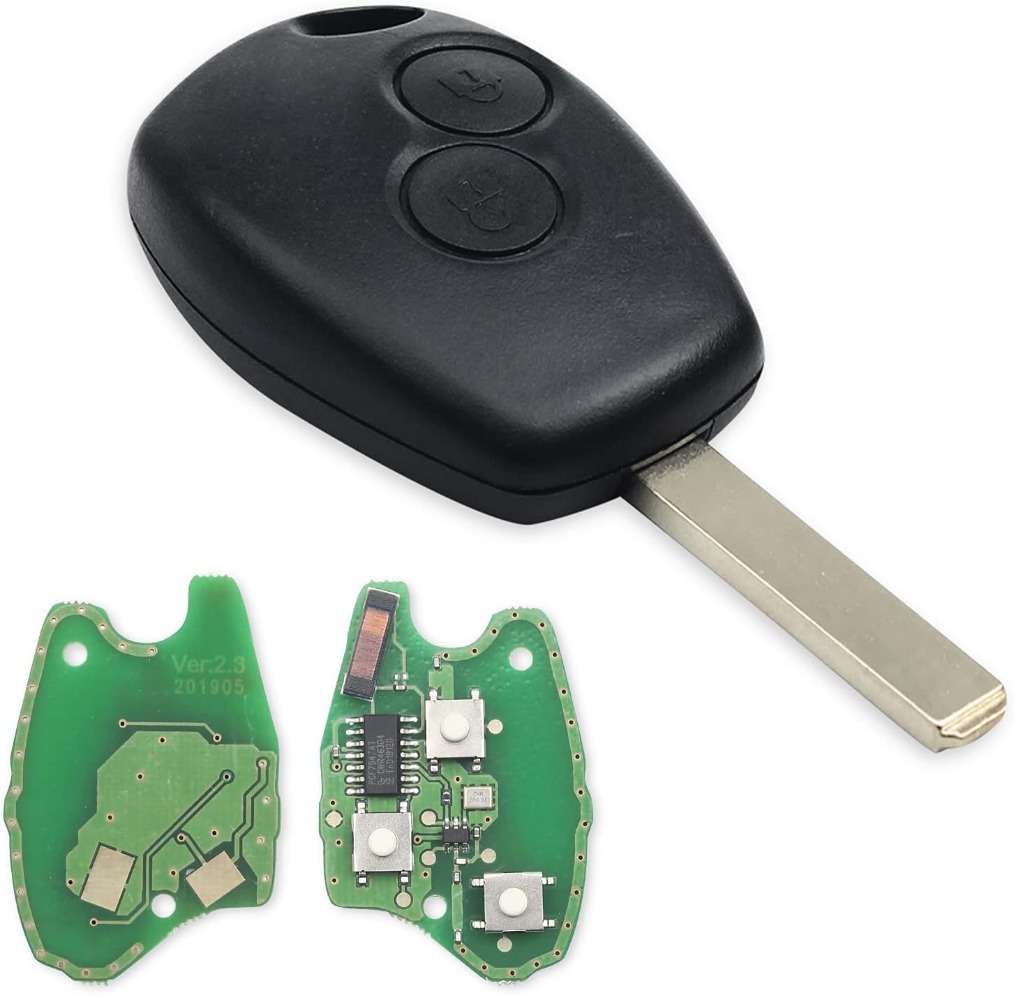 Heart Horse 2 Boutons 433Mhz Coque Clé de Voiture Télécommande pour Ren-Ault Clio 3 Kangoo 2 Modus Duster Twingo Dacia Logan avec PCF7947 Chip Fiche Technique et Prix au Maroc