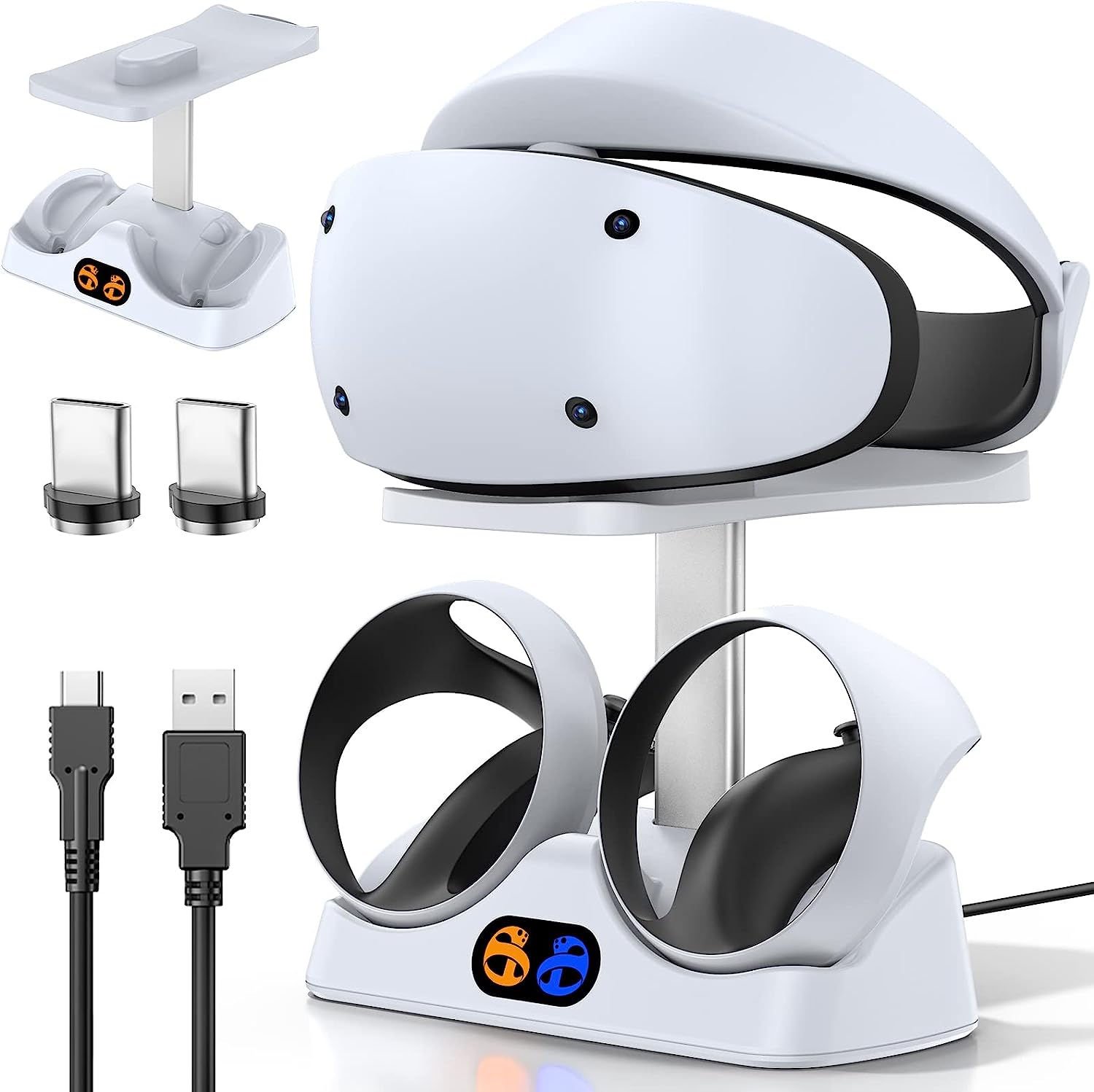 Tokluck Chargeur PSVR 2, Base de Chargeur Rapide 2H pour PS VR2 avec Support de Playstation VR2, Station de Charge psvr2 et Support de vr2, Connecteur Magnétique et Câble de Type C, Accessoires PS vr2 Fiche Technique et Prix au Maroc