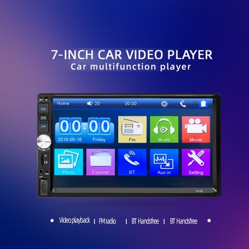 7'' Tactile voiture Radio FM AUX Player Bluetooth USB TF + Arriere Camera.
 Fiche Technique et Prix au Maroc