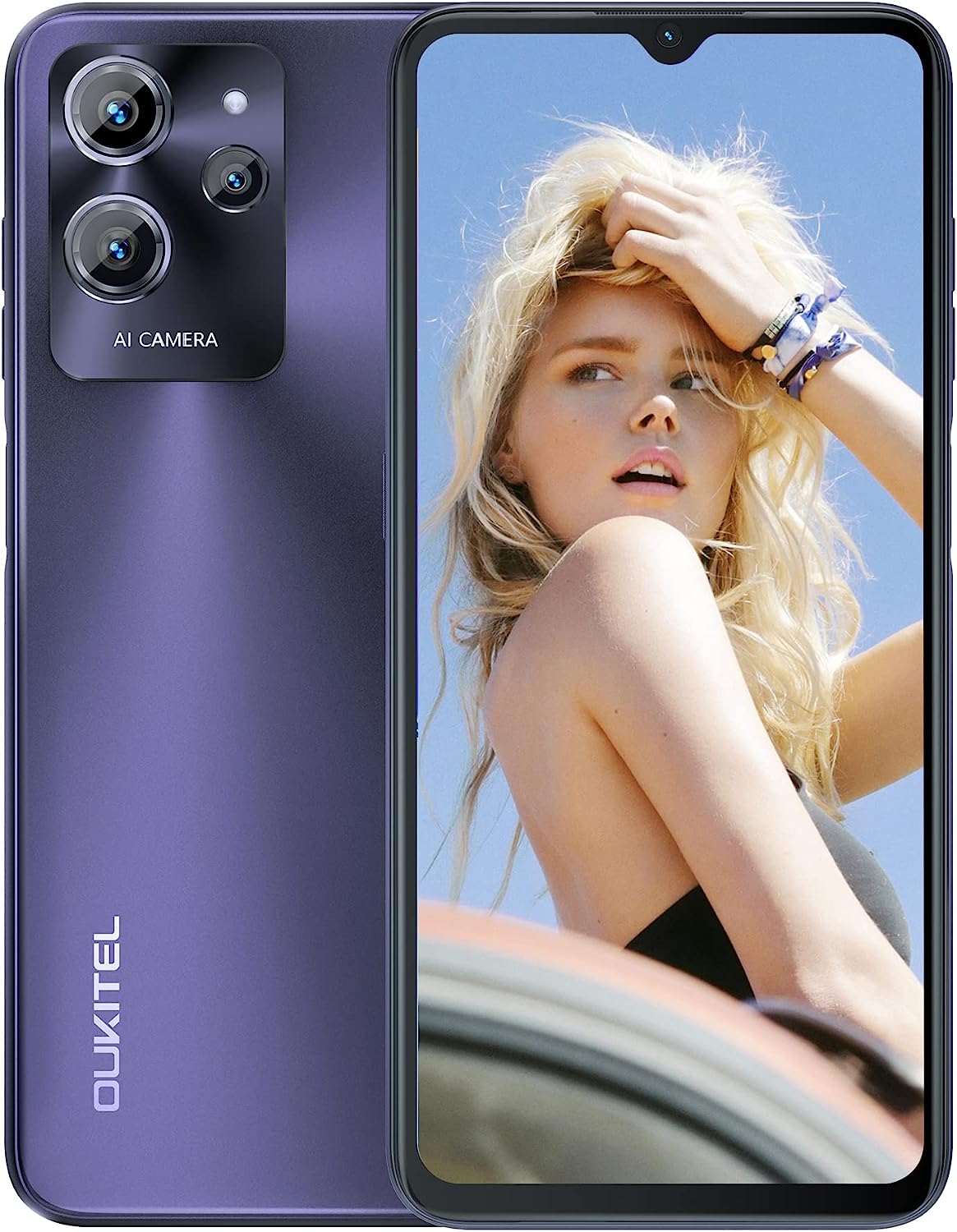 Telephone Portable, OUKITEL C32 (2023) Android 12 Smartphone 13Go+128Go(SD 1To), Écran 6.52", Caméra 20MP+5MP, Batterie 5150mAh + Chargement Rapide 10W, Octa-Core, 4G Dual SIM, Face ID/Fingerprint/GPS Fiche Technique et Prix au Maroc