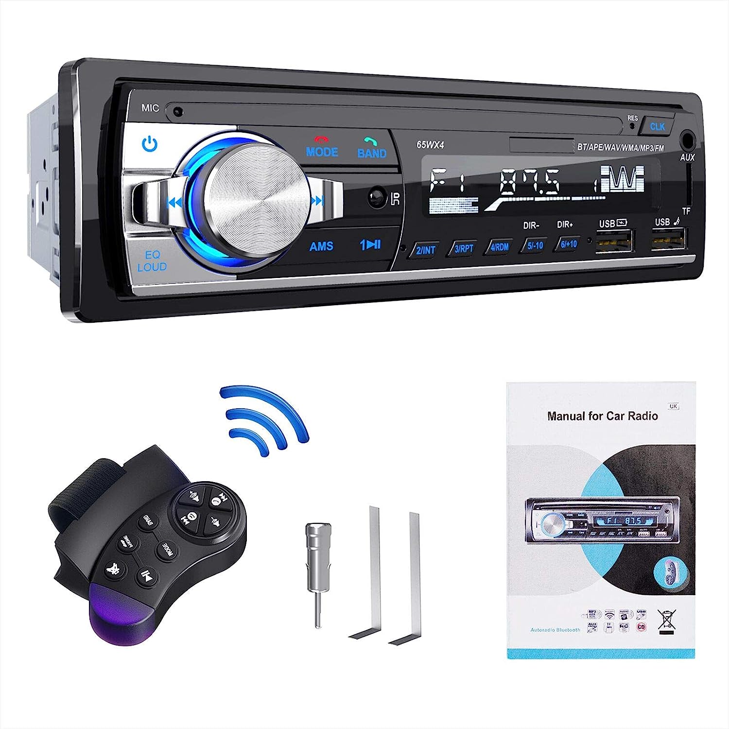 RDS Autoradios Bluetooth, Lifelf Radio Voiture Récepteur avec Lecteur MP3 WMA FM Télécommande, Deux USB Port, Soutien iOS, Android(Non Lecteur CD) Fiche Technique et Prix au Maroc