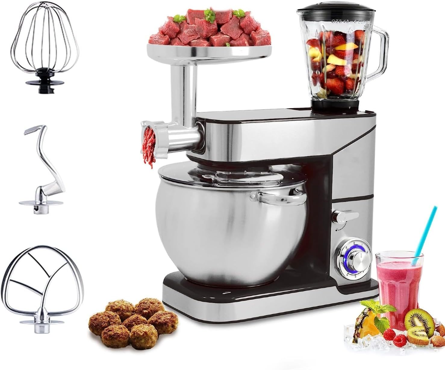 Robot de cuisine 3 en 1 10L 2500W Max Silver Royalty Line Avis, Fiche Technique et Prix au Maroc