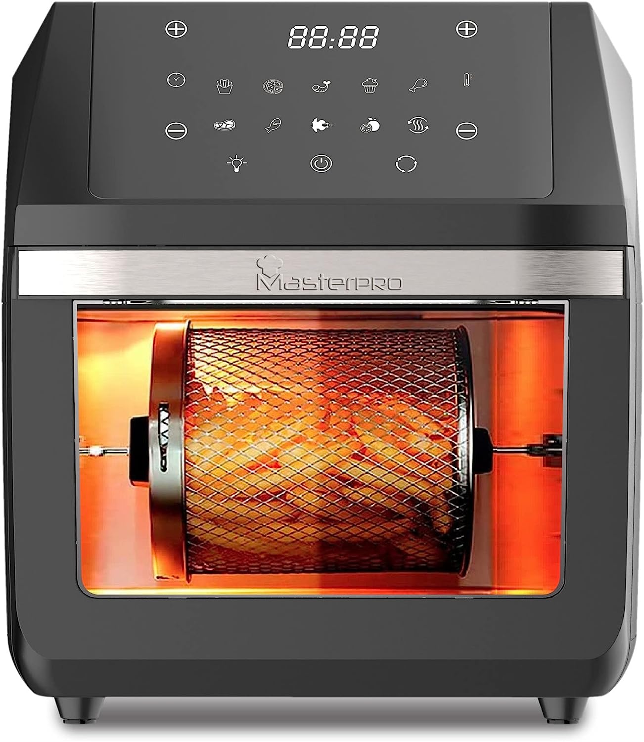 MasterPro Rocket 1100 | Friteuse four sans huile | Friteuse à air chaud | Capacité de 11 L et puissance de 1800 Watt | Écran tactile LED et panier antiadhésif | Noir | Température réglable 80-200ºC Avis, Fiche Technique et Prix au Maroc