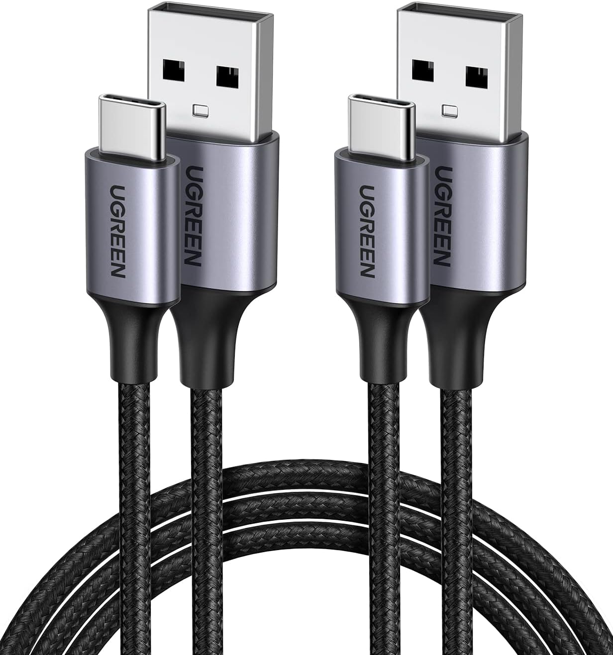 UGREEN Câble USB C 1M et 2M Lot de 2 Câble USB C Charge Rapide 3A Chargeur Type C Nylon Tressé Compatible avec Galaxy S23 S22 S21 S20 S10 S20 Fe Note 20 A20e A51 A50, Redmi Note 10 Pro Note 9 Pro Fiche Technique et Prix au Maroc