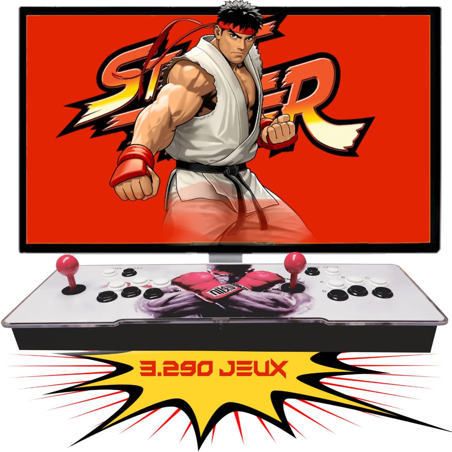 Pandora Box 10 (6100 jeux plus populaires), dernière version 2023, Retro Console, machine de loisirs Arcade Video, joystick arcade, versions originales jeux rétro, jeux 2D et 3D, Mame, Neogeo Fiche Technique et Prix au Maroc