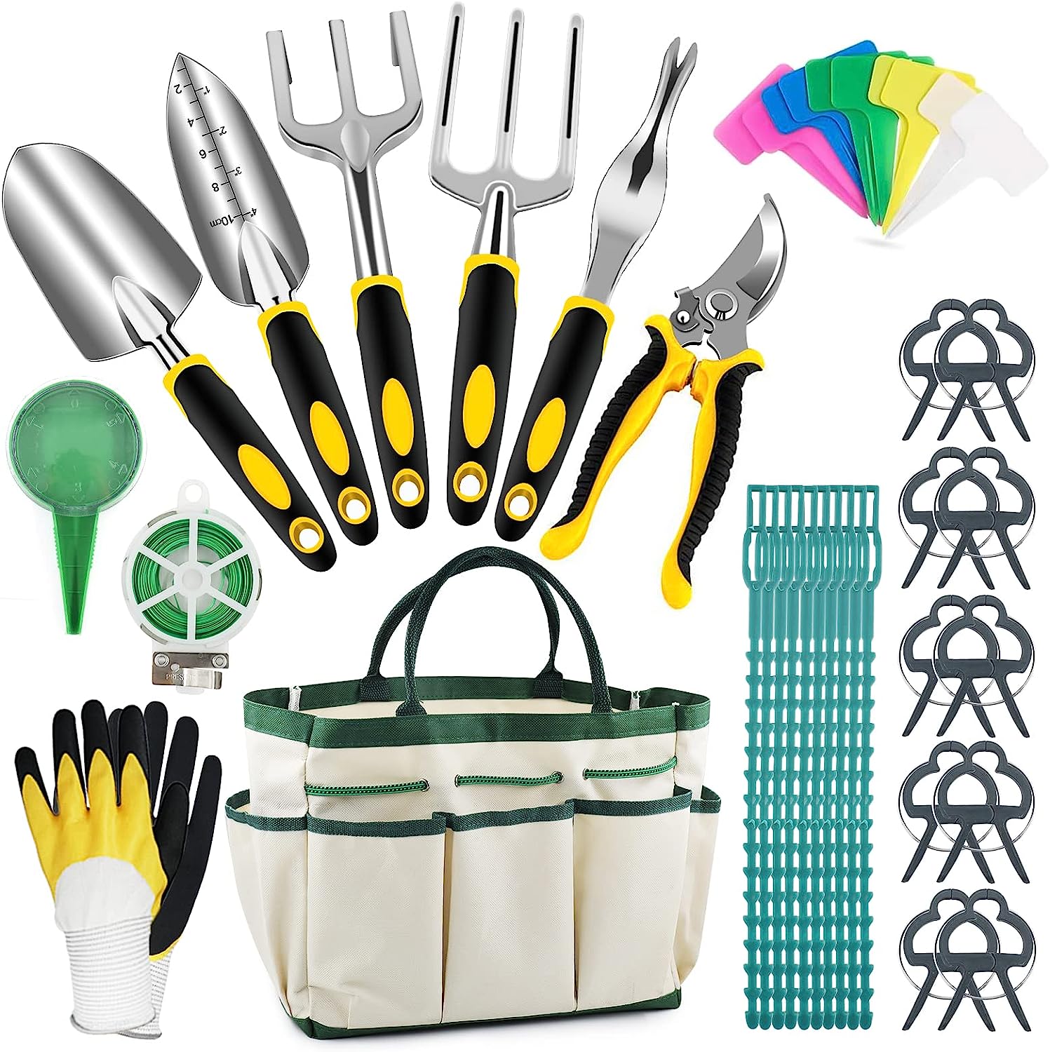 Victarvos Outils Jardinage, 13 Pièces Kits D'outils de Jardinage en Aluminium, Kit Jardinage avec Sac de Rangement, Pelle Jardinage, Transplantoire, Gants, Sécateur, Cadeaux de Jardinage pour Adultes Avis, Fiche Technique et Prix au Maroc