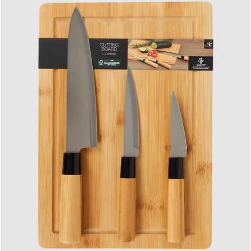 ABSOLU chic 3 couteaux avec planche de découpe en bois
 Fiche Technique et Prix au Maroc