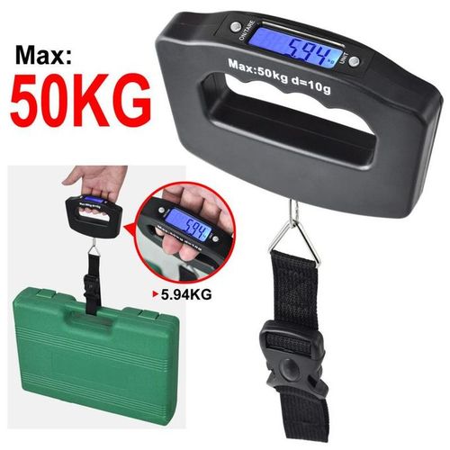 Balance portative de poche numérique MAX 50kg avec écran LCD, Balance électronique pour bagages
 Fiche Technique et Prix au Maroc