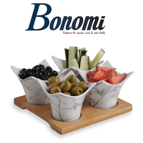 Bonomi SET DE 4 BOLE FEUILLE MARBRE BAMBOU
 Fiche Technique et Prix au Maroc