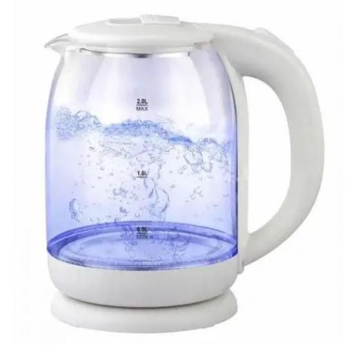 Bouilloire électrique en verre ébullition rapide 2L, Arrêt automatique 2000W
 Fiche Technique et Prix au Maroc