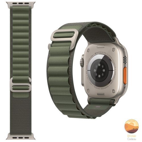 Bracelet Remplacement alpine Loop pour Apple Watch Serie 8 7 6 5 4 3 2 SE ultra Green sticker
 Fiche Technique et Prix au Maroc