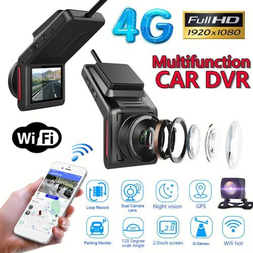 Caméra Voiture 4G WiFi Dashcam Full HD 1080P GPS Camera Recorder 1080P 2 Caméra
 Fiche Technique et Prix au Maroc