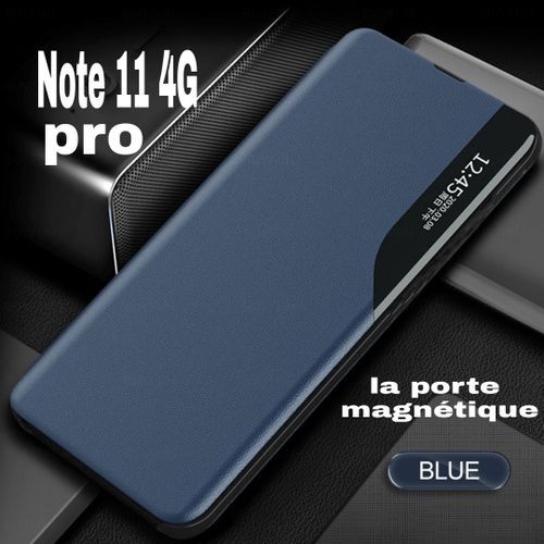 Case Pochette clapet pour Xiaomi Redmi Note 11 pro (4G) Avec la porte pour protéger l 'ecran Bleu
 Fiche Technique et Prix au Maroc