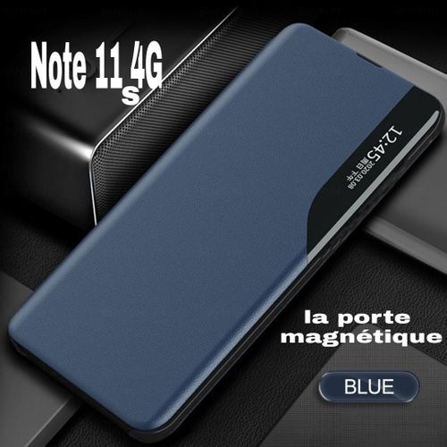 Case Pochette clapet pour Xiaomi Redmi Note 11s (4G) Avec la porte pour protéger l 'ecran Bleu
 Fiche Technique et Prix au Maroc