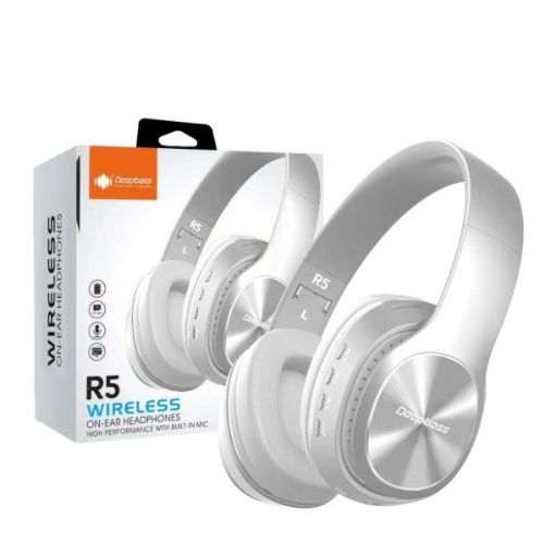 Deep Bass R5 Casque ecouteurs sans fil Stereo Support Carte TF 3,5 mm AUX IN -FM avec microphone blanc
 Fiche Technique et Prix au Maroc