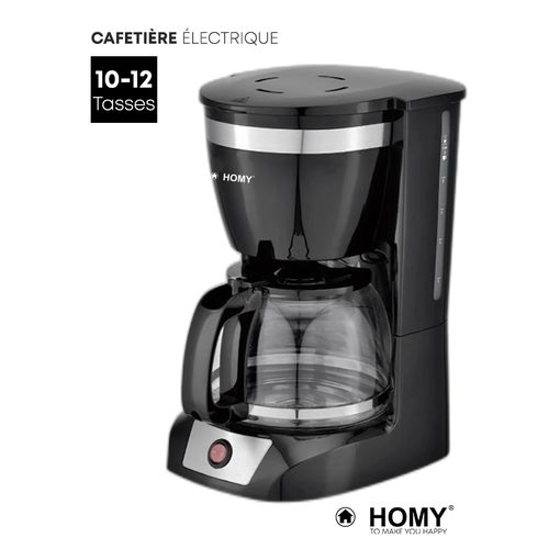 Homy Cafetière Electrique Express Avec Filtre Permanent 10-12 Tasses
 Fiche Technique et Prix au Maroc