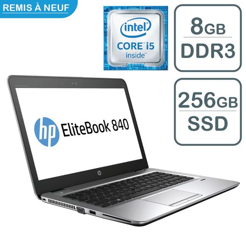 Hp Ordinateur Portable 840 G3 14FHD Core i5-6300u 8GB 256GB SSD [REMIS À NEUF]
 Fiche Technique et Prix au Maroc