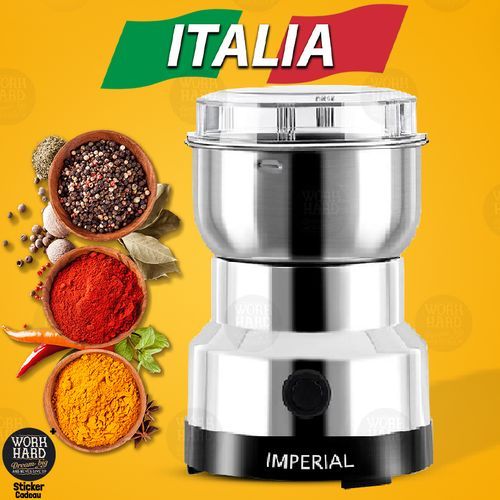 Imperial Moulin à café électrique en acier inoxydable,pour grains de café+Sticker cadeau
 Fiche Technique et Prix au Maroc