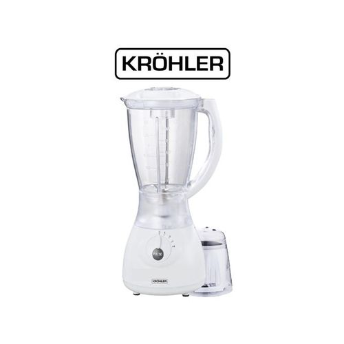 KRÖHLER Blender Mixeur & Moulin -Blanc- Carafe en Plastic
 Fiche Technique et Prix au Maroc