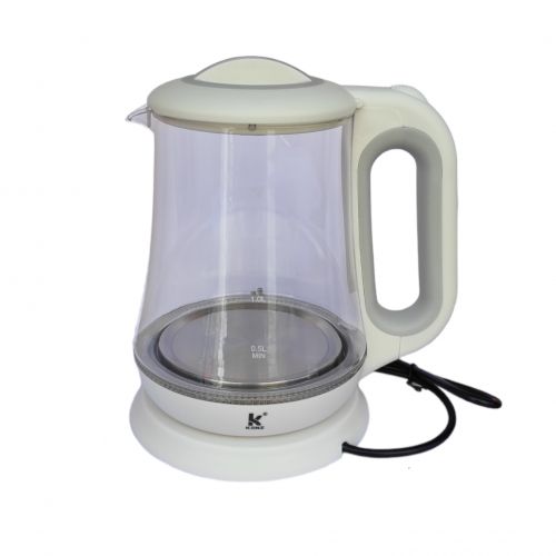 Kenz Bouilloire Électrique en VERRE 1.8 litres BLANC Article 8576
 Fiche Technique et Prix au Maroc