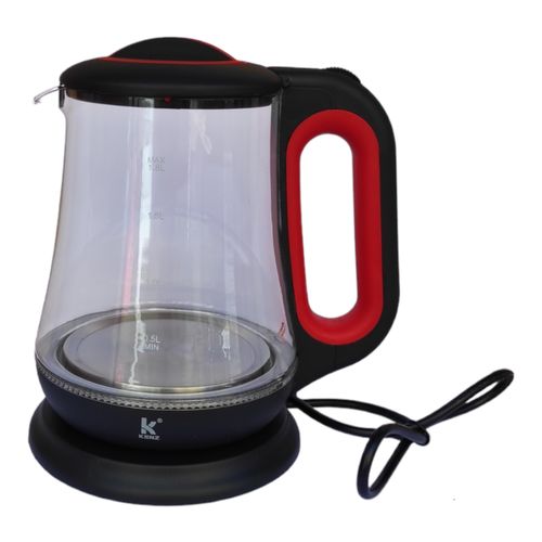 Kenz Bouilloire Électrique en VERRE 1.8 litres NOIRE  Article 8576
 Fiche Technique et Prix au Maroc
