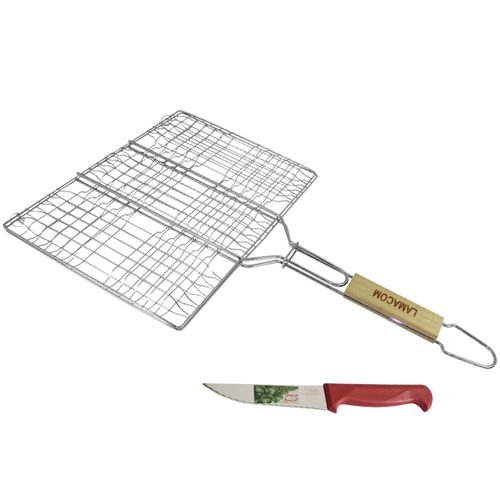 Lamacom Grille Viande manche bois Grand modèle, idéal pour vos grillades
 Fiche Technique et Prix au Maroc