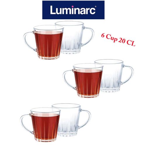 Luminarc Tasses et Mugs en verre - 6 Pcs //Lance Cup de capacité de 20 CL avec anse ergonomique
 Fiche Technique et Prix au Maroc