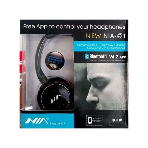 Nia NEW Casque Q1 sans fil Bluetooth V4.2 app avec micro Slot SD aux FM Radio - Noir
 Fiche Technique et Prix au Maroc