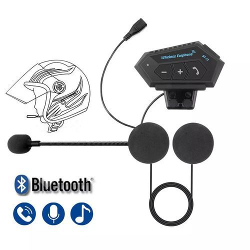 Oreillette Bluetooth pour moto, appareil de communication pour casque, Intercom pour casque, Fm, Gps, Bt-12
 Fiche Technique et Prix au Maroc