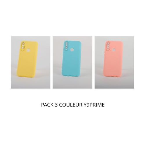 PACK 3 PIECE 3 COULEUR COQUE pour HUAWEI Y9 PRIME 2019  AVEC PROTECTION CAMERA 2MM
 Fiche Technique et Prix au Maroc