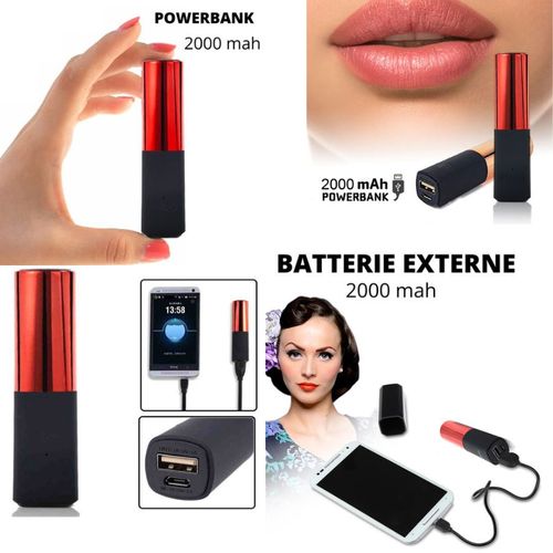 Powerbank design rouge à lèvres
 Fiche Technique et Prix au Maroc
