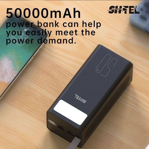 Shtel Power bank 50000 mah hight capacity 22.5w super fast charge
 Fiche Technique et Prix au Maroc