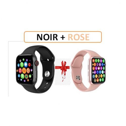 Smartwatch Pack T500 rose+noir MONTRE INTELLIGENTE
 Fiche Technique et Prix au Maroc