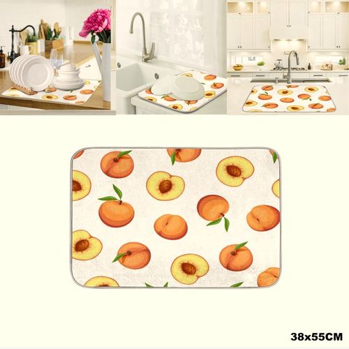 Tapis de séchage à la vaisselle absorbant motif fruits pour comptoir de cuisine
 Fiche Technique et Prix au Maroc