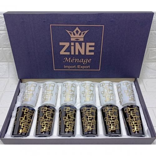 Zine Set de 12 verres à thé Mrakham-Blanc et Noir
 Fiche Technique et Prix au Maroc