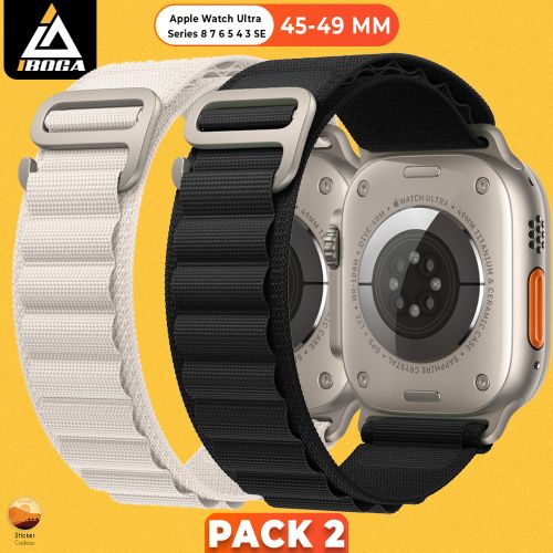 iboga Pack 2 Bracelets Remplacement  alpine Loop  pour Watch Serie 8 7 6 5 4 3 2 SE ultra Noir Blanc
 Fiche Technique et Prix au Maroc