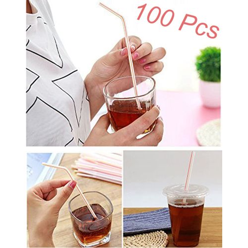 100 pièces Pailles en plastique épais réutilisables, couleur Pure, pour usage domestique, fête,
 Fiche Technique et Prix au Maroc