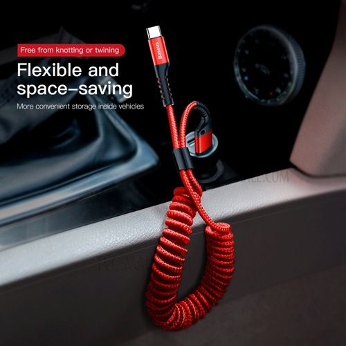 Baseus Câble de données à ressort Fish Eye avec fil en nylon USB Lightning 1M 2A rouge
 Fiche Technique et Prix au Maroc
