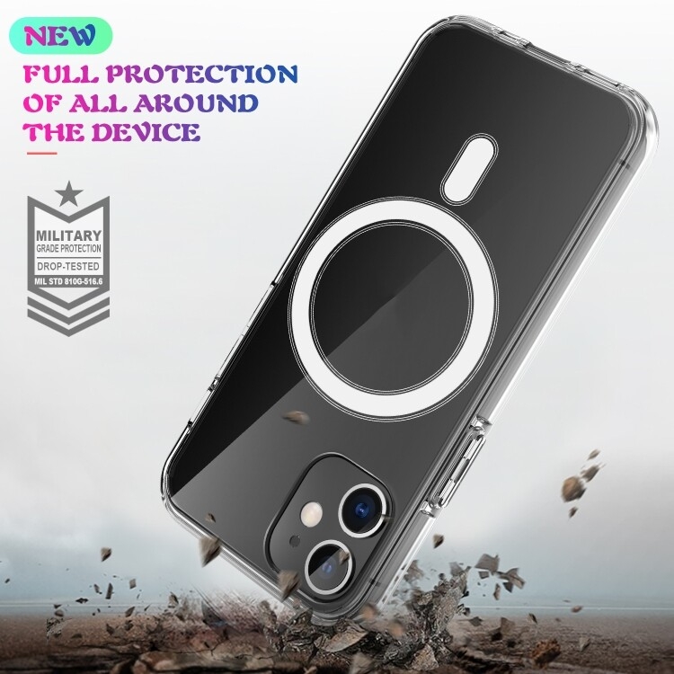 For iPhone 12 mini Magsafe Case Simple Magnetic Ring All-inclusive Clear Crystal Acrylic PC +TPU Shockproof Case (Transparent) - 2