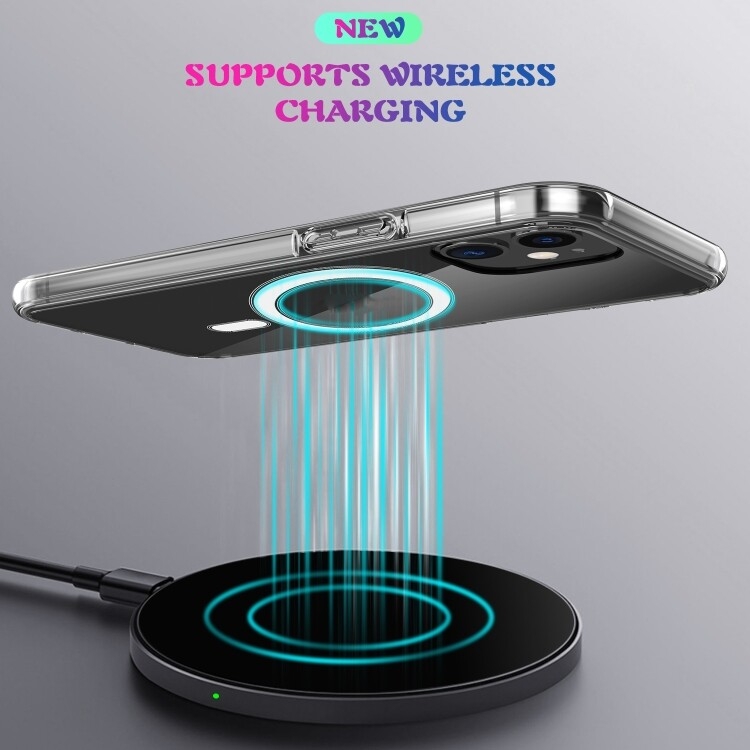 For iPhone 12 mini Magsafe Case Simple Magnetic Ring All-inclusive Clear Crystal Acrylic PC +TPU Shockproof Case (Transparent) - 5